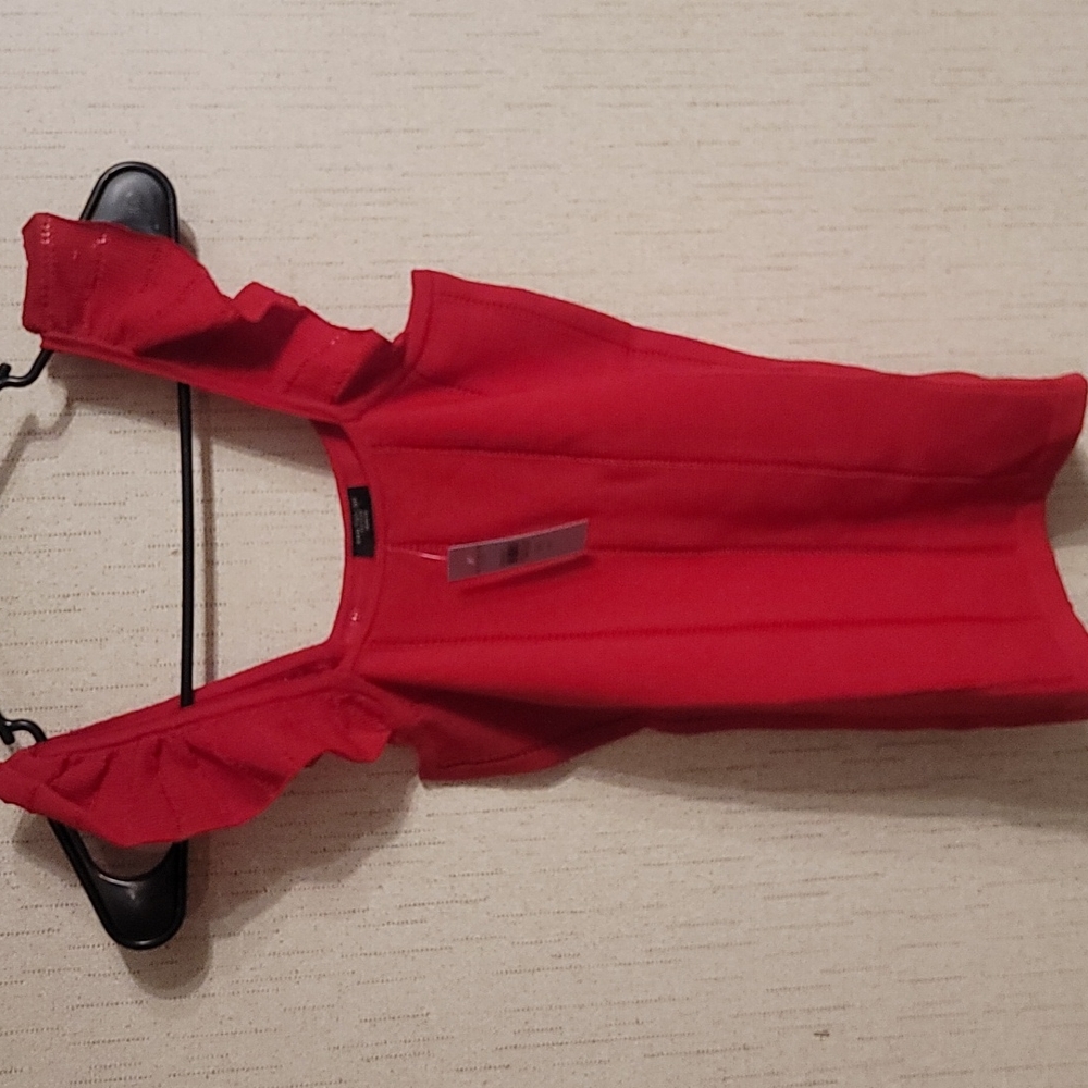 NWOT Ann Taylor Factory Red Ruffle Strap Tank Top